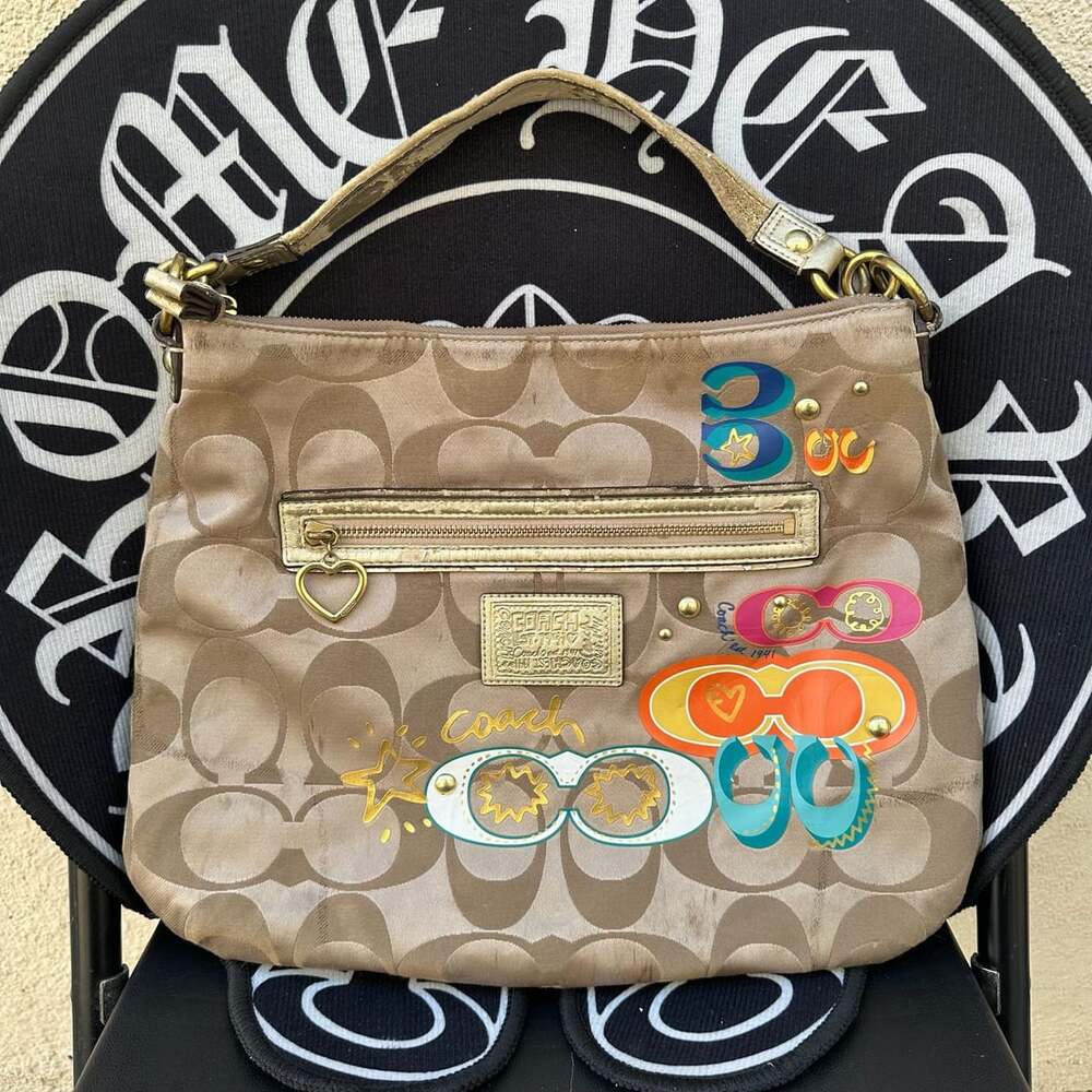 Coach Poppy Sig C Graffiti Shoulder Bag